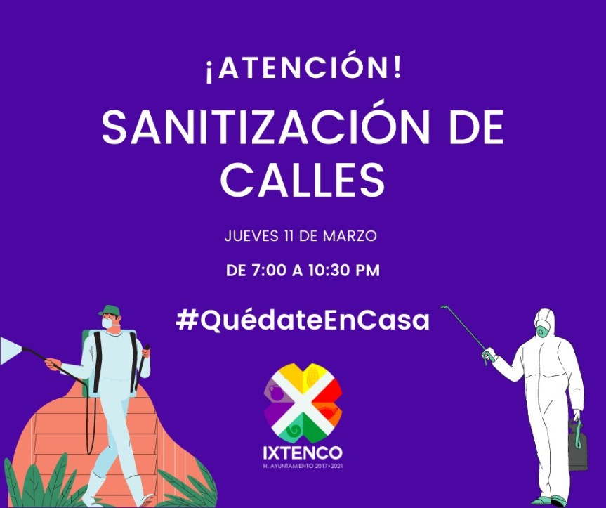 Hoy sanitizarán calles de&nbsp;Ixtenco