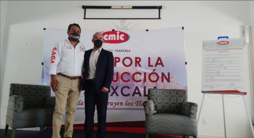 SAGA promete ante la Cámara Mexicana de la Industria de la Construcción que las obras serán para los&nbsp;tlaxcaltecas
