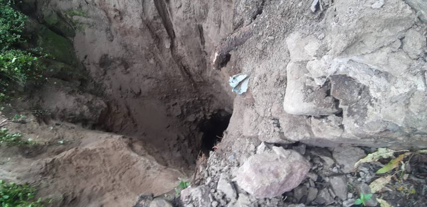 Alcalde de Huamantla y PC atienden reporte de un socavón de 10 m de&nbsp;diámetro