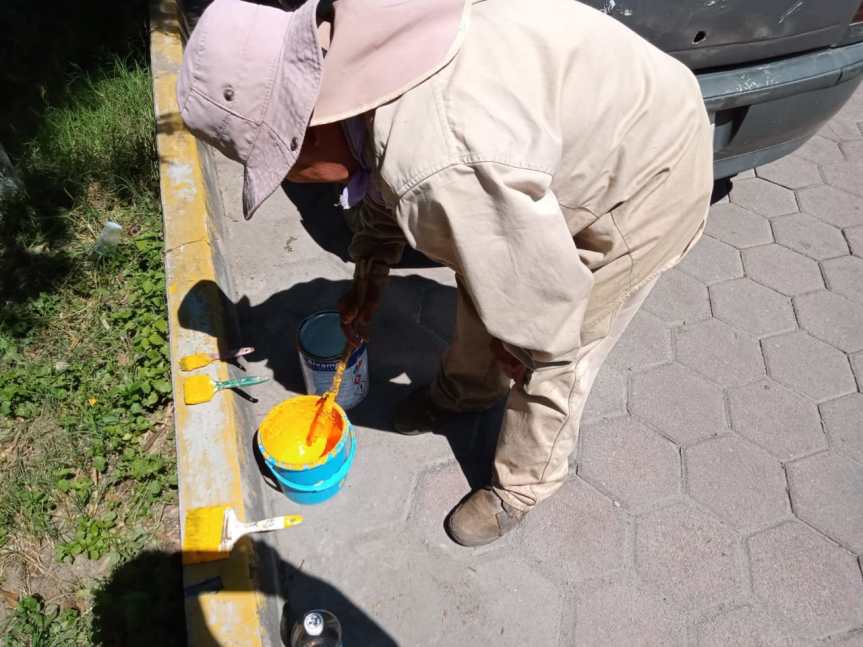 Balizan principales calles de la sección 1era de&nbsp;Zacatelco