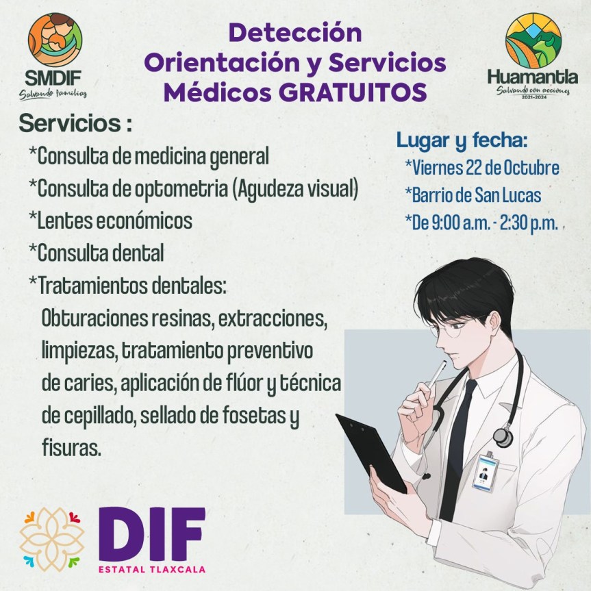 <strong>Ofrecerá SMDIF Huamantla servicios médicos gratuitos.</strong>
