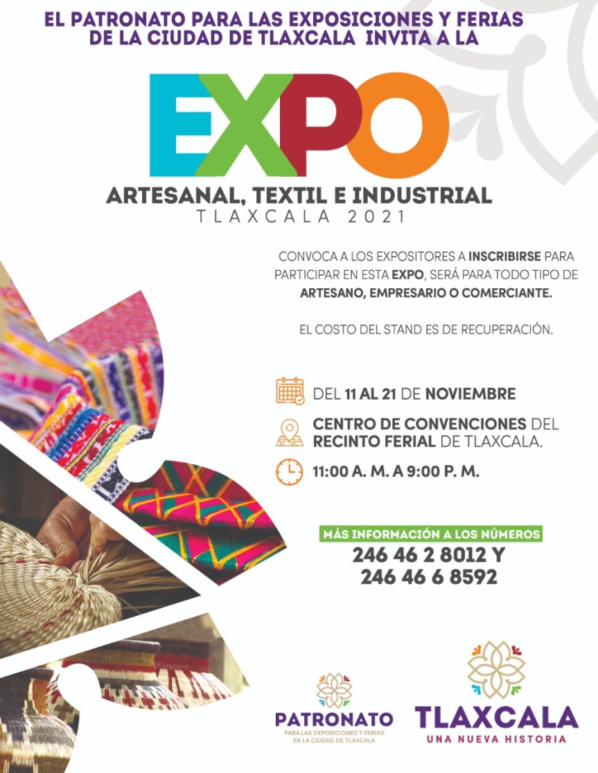 GOBIERNO DEL ESTADO CONVOCA A EMPRESARIOS, COMERCIANTES Y ARTESANOS A PARTICIPAR EN LA EXPO TLAXCALA&nbsp;2021
