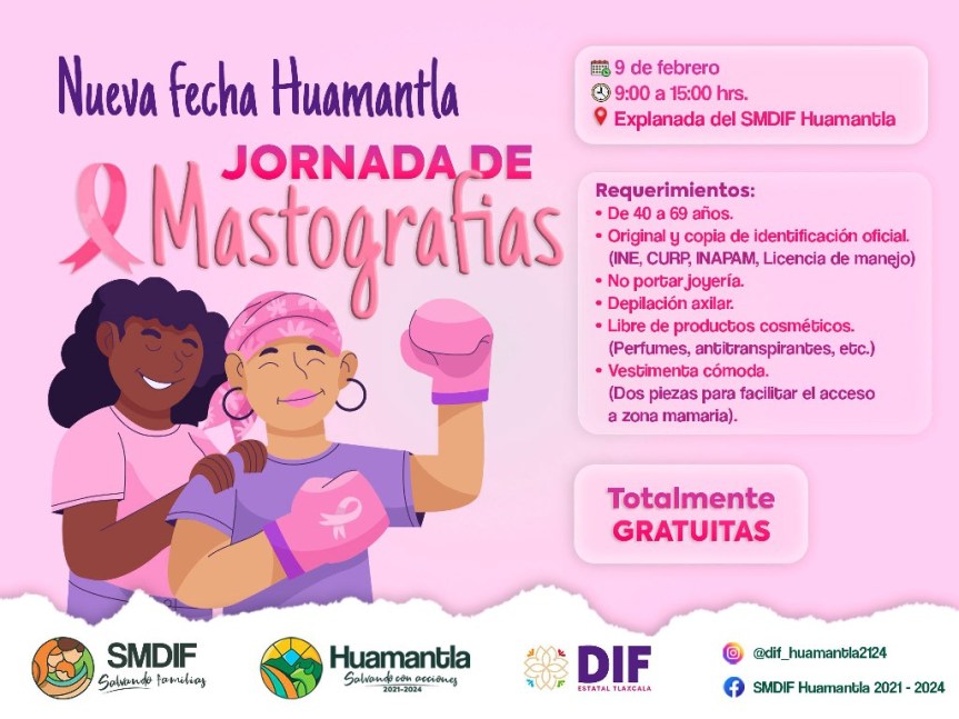 ANUNCIA SMDIF HUAMANTLA NUEVA JORNADA GRATUITA DE&nbsp;MASTOGRAFÍAS