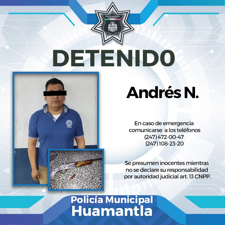 ASEGURAN POLICÍAS DE HUAMANTLA A PERSONA CON ARMA DE FUEGO AL INTERIOR DEL TIANGUIS&nbsp;MUNICIPAL