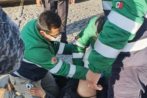 ATIENDE PROTECCIÓN CIVI DE HUAMANTLA A PERSONA HERIDA POR EL&nbsp;TREN