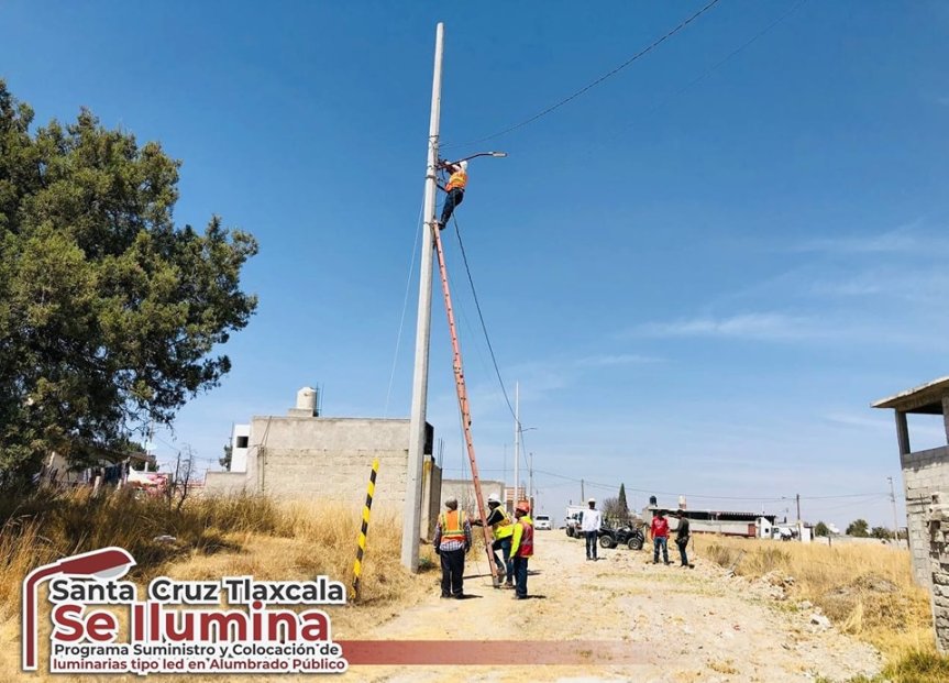 Colocó Luminarias led Ayuntamiento de Santa Cruz Tlaxcala en San Miguel,&nbsp;Contla