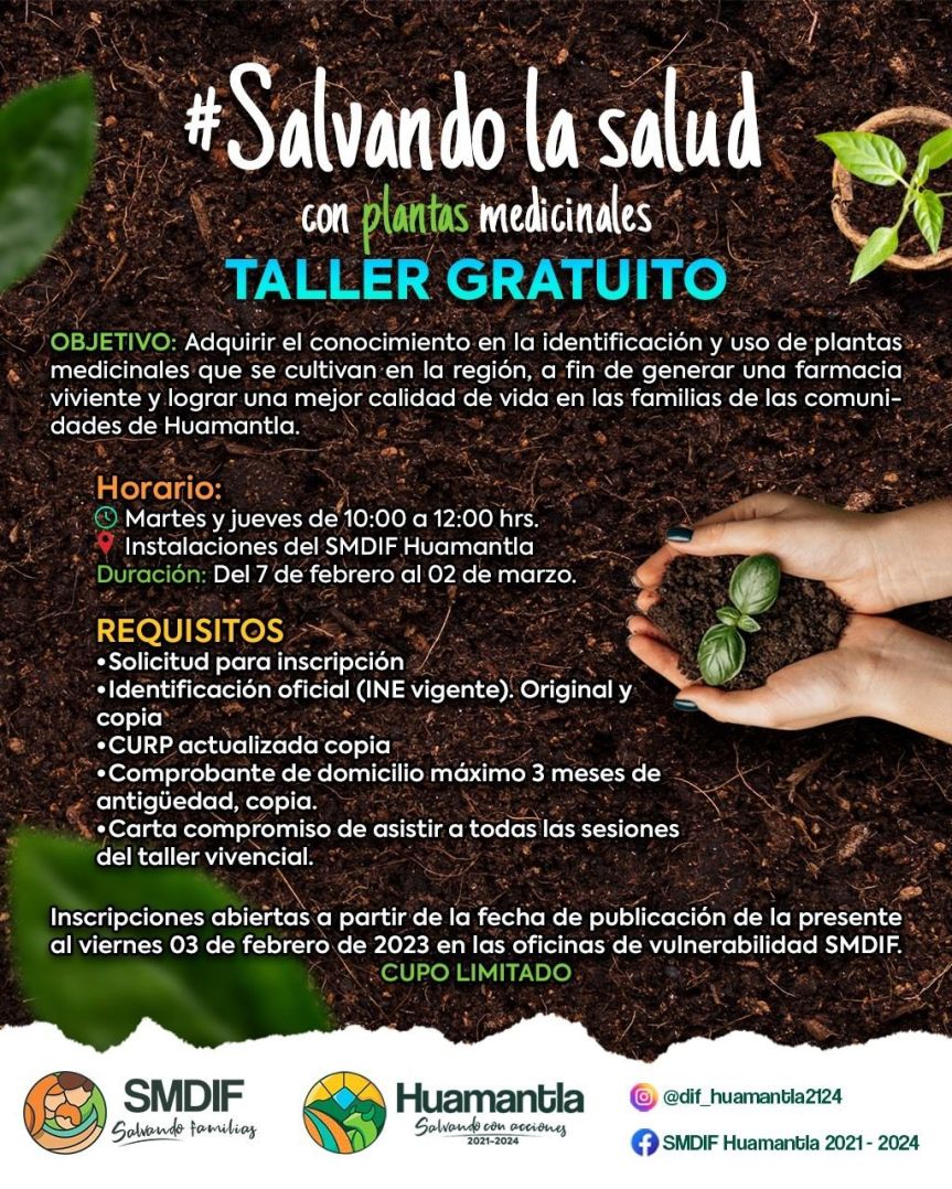 Invita SMDIF Huamantla a taller Salvando la salud con plantas&nbsp;medicinales