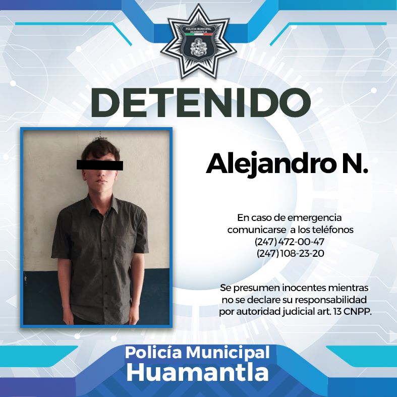 DETIENEN POLICÍAS DE HUAMANTLA A JOVEN QUE AGREDÍA Y ROBABA A SU&nbsp;ABUELITA