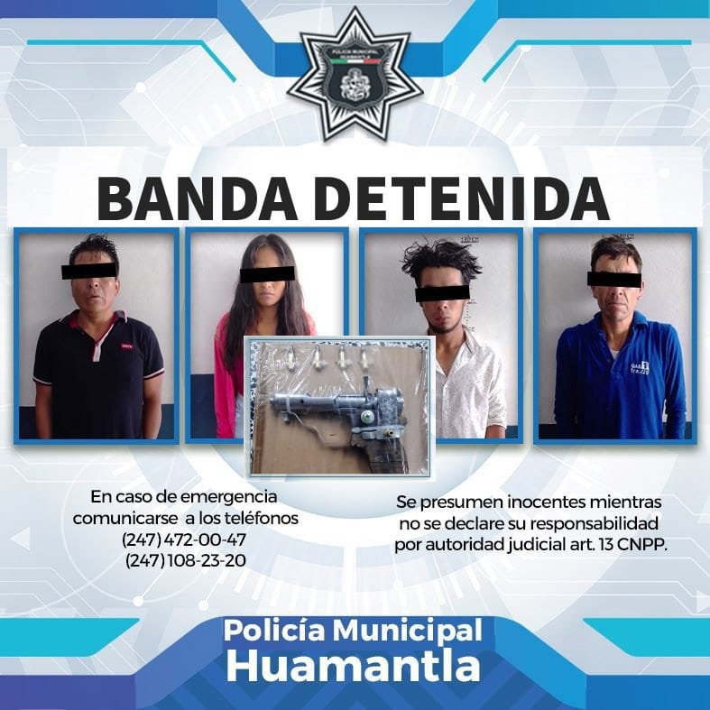 ATRAPA POLICÍA DE HUAMANTLA A BANDA DE LADRONES 