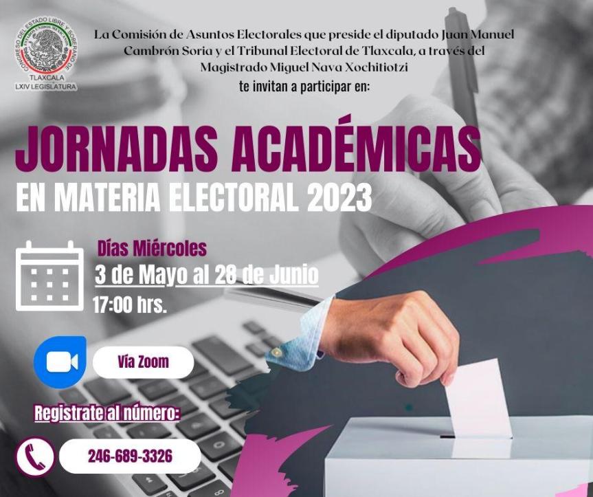 El Congreso del Estado y el TET llevarán a cabo jornadas académicas en Materia Electoral 