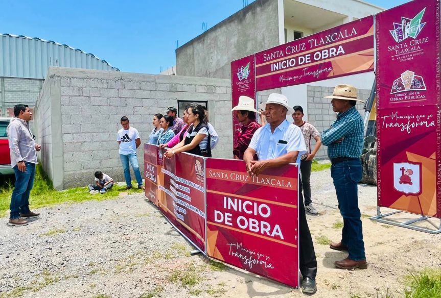 BANDERAZO DE INICIO DE OBRA EN CALLE REVOLUCIÓN, SANTA CRUZ&nbsp;TLAXCALA