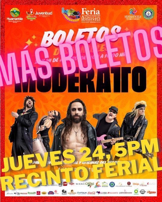 ANUNCIA SALVADOR SANTOS CEDILLO UNA NUEVA ENTREGA DE BOLETOS PARA MODERATTO EN EL FORO DEL&nbsp;ARTISTA