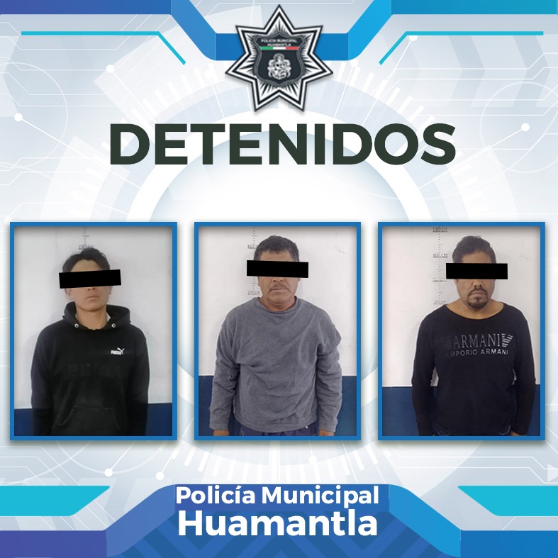 POR ALTERACIÓN DEL ORDEN PÚBLICO DETIENE POLICÍA DE HUAMANTLA A TRES PERSONAS EN BULEVAR&nbsp;YANCUITLALPAN