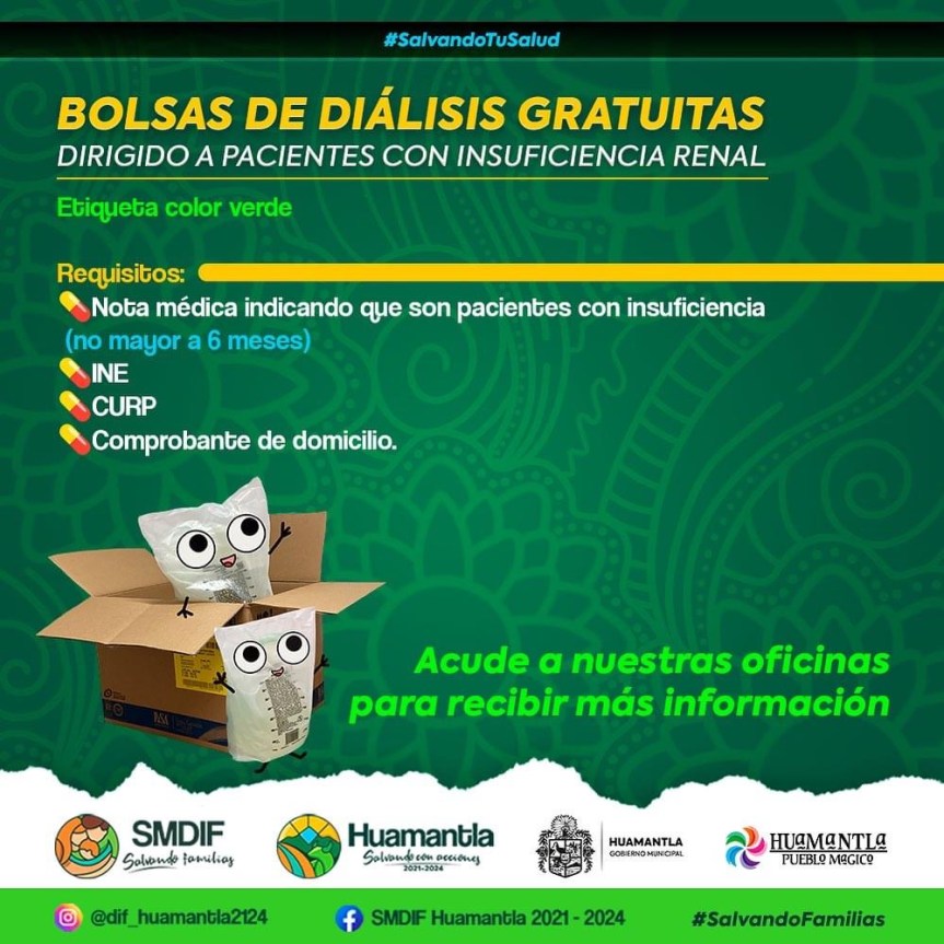 APOYA SMDIF HUAMANTLA CON IMPLEMENTOS Y MEDICAMENTOS GRATUITOS PARA PACIENTES CON INSUFICIENCIA RENAL Y&nbsp;DIABETES