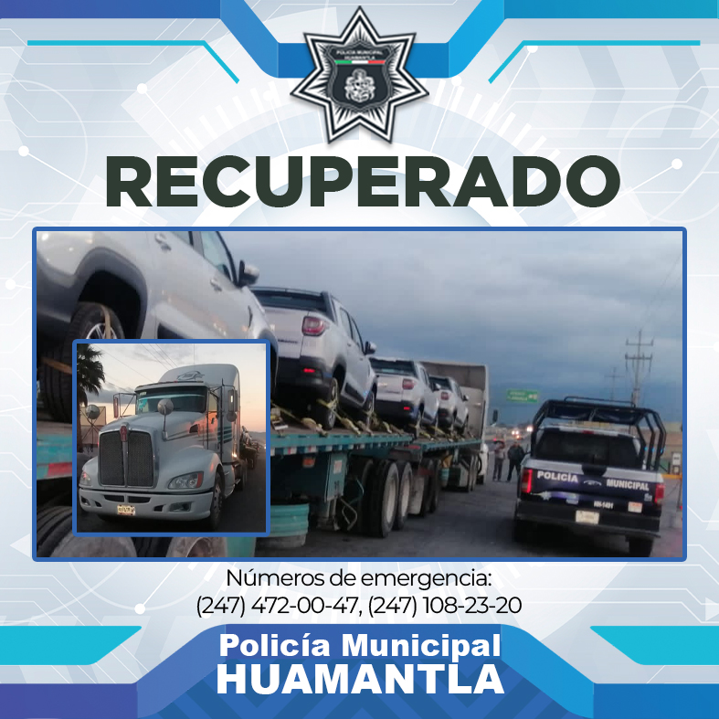 LOCALIZA EN MINUTOS POLICÍA DE HUAMANTLA TRACTOCAMIÓN CON REPORTE DE&nbsp;ROBO