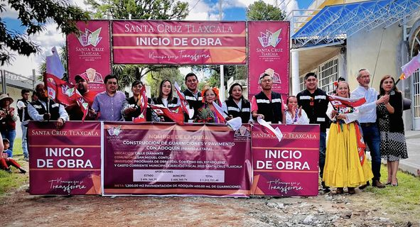 Banderazo de inicio de obra en la comunidad de San Miguel Contla, del municipio de Santa Cruz&nbsp;Tlaxcala