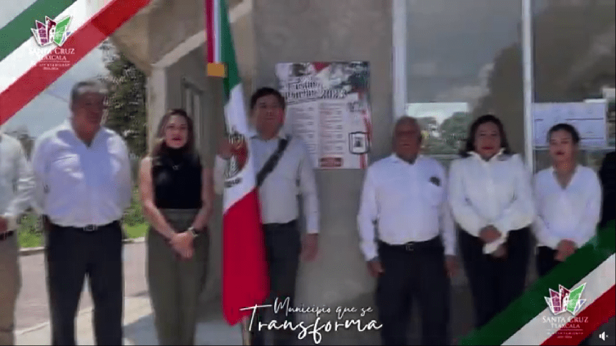 Santa Cruz Tlaxcala comienza las fiestas patrias con la colocación de bandos&nbsp;Solemnes.