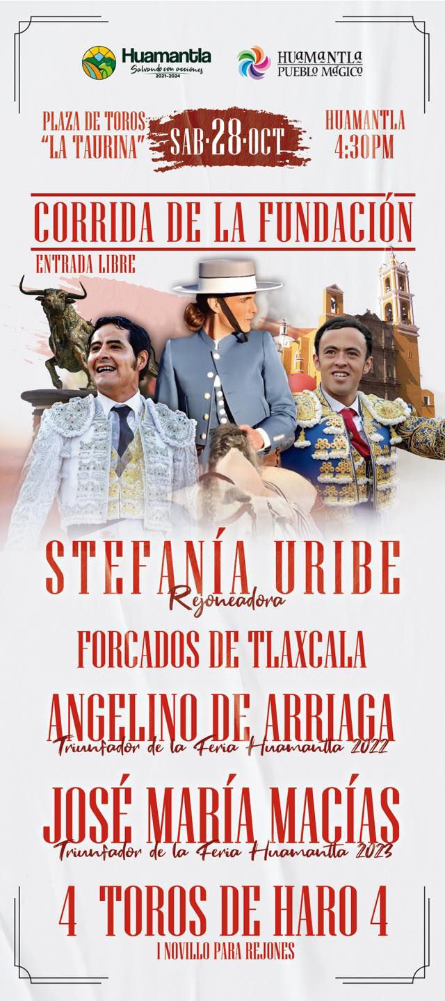 CELEBRA HUAMANTLA UN AÑO MÁS DE SU FUNDACIÓN CON ATRACTIVA CORRIDA DE&nbsp;TOROS