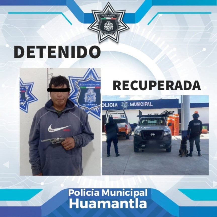 ATRAPAN POLICÍAS DE HUAMANTLA A LADRÓN QUE ROBÓ UN VEHÍCULO CON&nbsp;VIOLENCIA