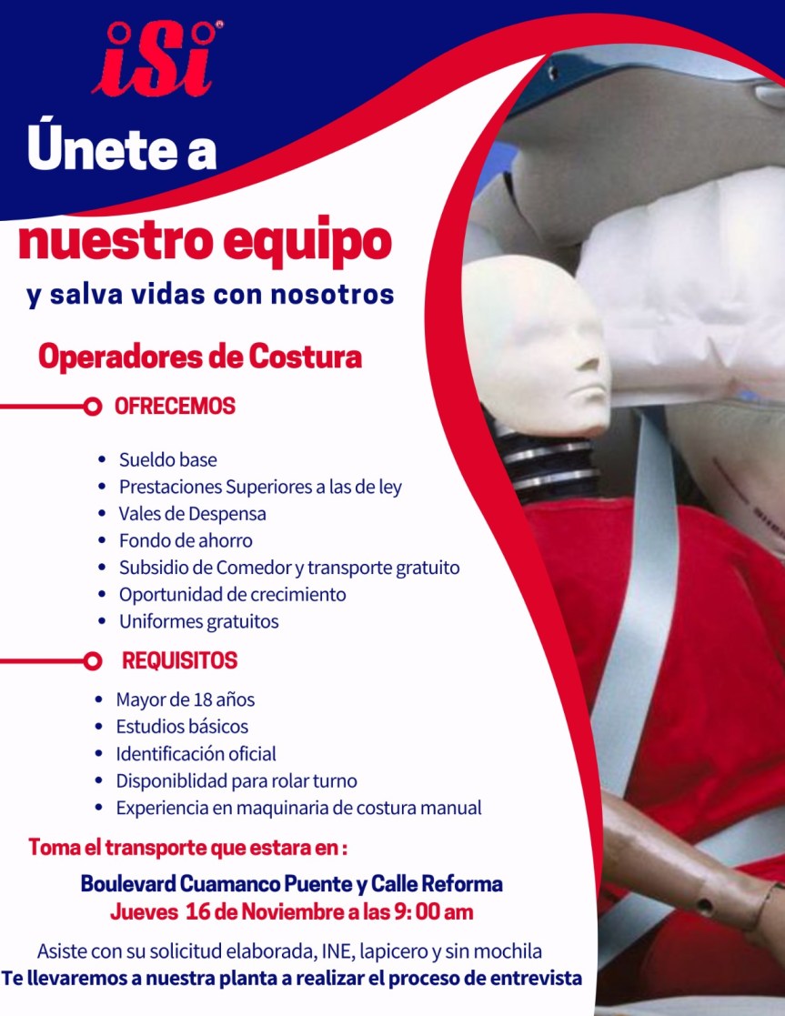 REALIZARÁ ISI AUTOMOTIVE RECLUTAMIENTO EN LAS OFICINAS DE DESARROLLO ECONÓMICO DE&nbsp;HUAMANTLA