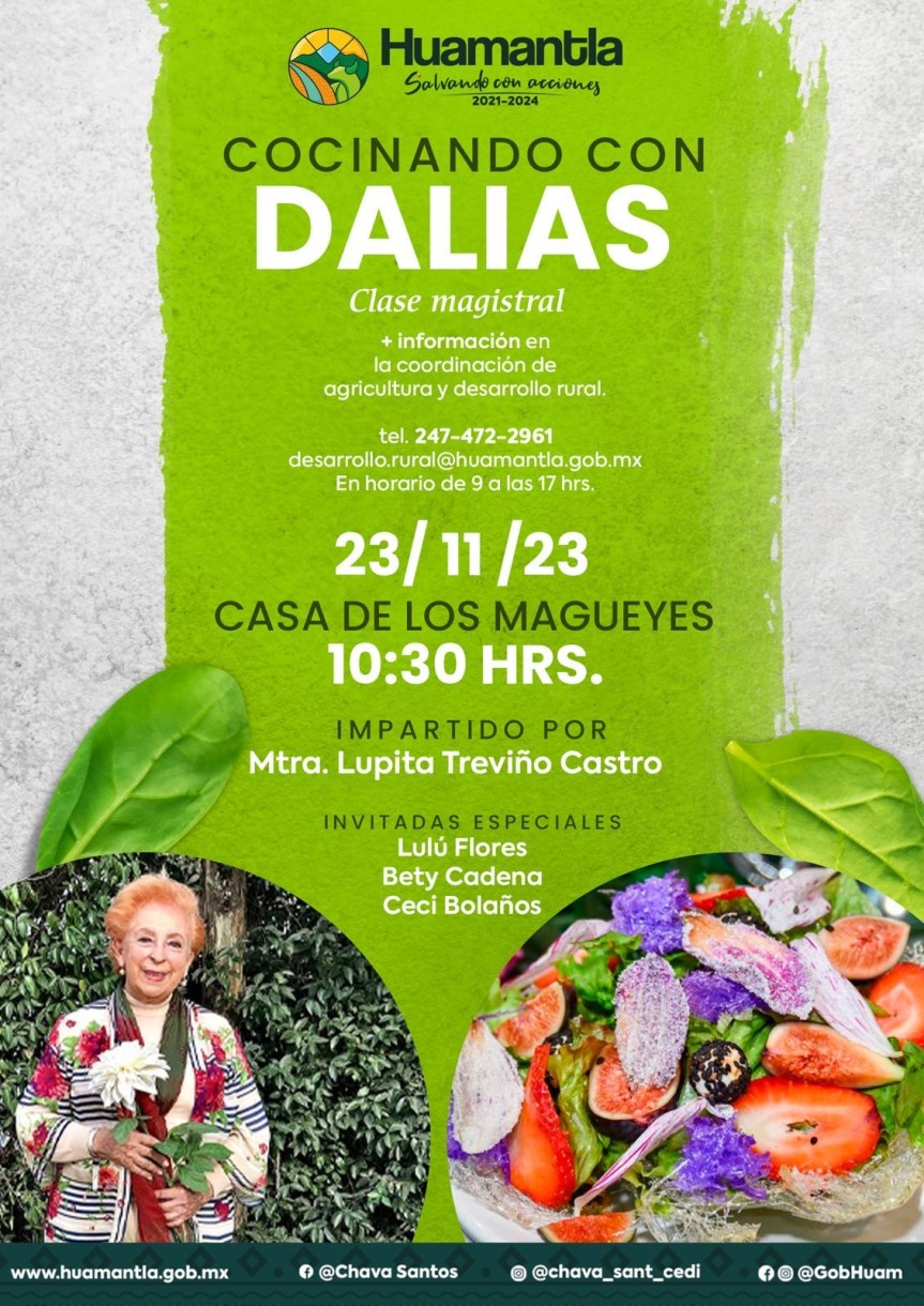 INVITA GOBIERNO MUNICIPAL DE HUAMANTLA A LA CLASE MAGISTRAL “COCINANDO CON&nbsp;DALIA”