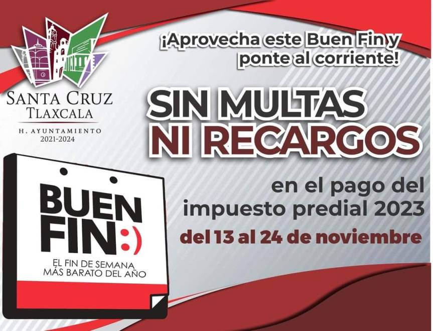 APROVECHA EL BUEN FIN Y PONTE AL CORRIENTE EN EL PAGO DEL IMPUESTO&nbsp;PREDIAL