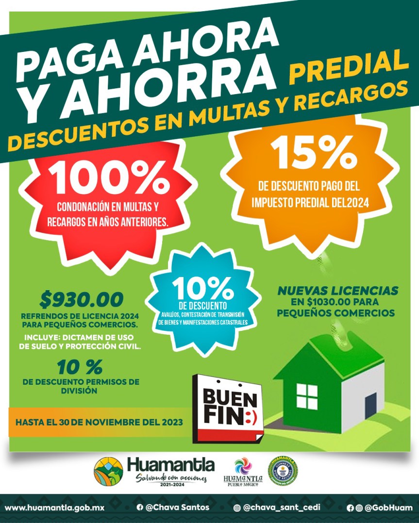 INVITA GOBIERNO MUNICIPAL DE HUAMANTLA A APROVECHAR PROMOCIONES Y DESCUENTOS DEL “BUEN FIN&nbsp;2023”