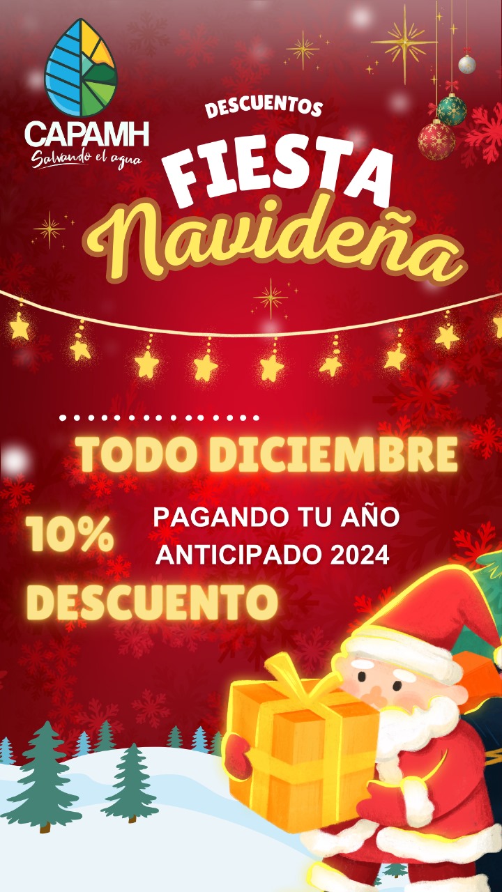  DESCUENTO ESPECIAL TODO DICIEMBRE POR PAGO ANUAL ANTICIPADO DE AGUA&nbsp;POTABLE