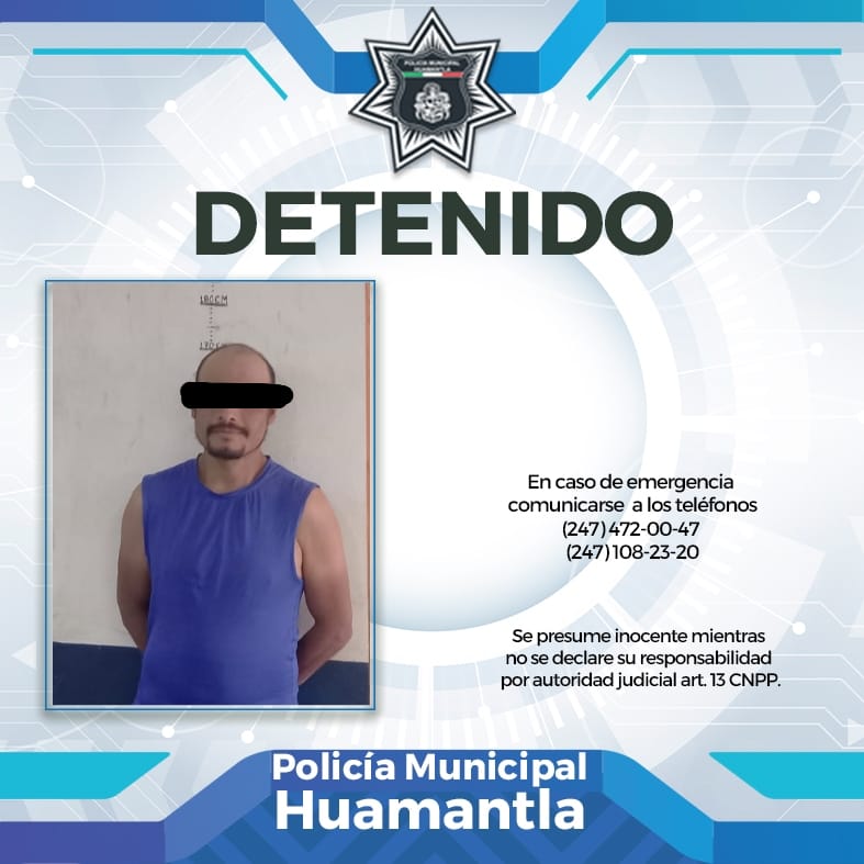 PATRULLAJE PERMANENTE DE LA POLICÍA DE HUAMANTLA DETECTA A LADRÓN DE MATERIAL&nbsp;ELÉCTRICO