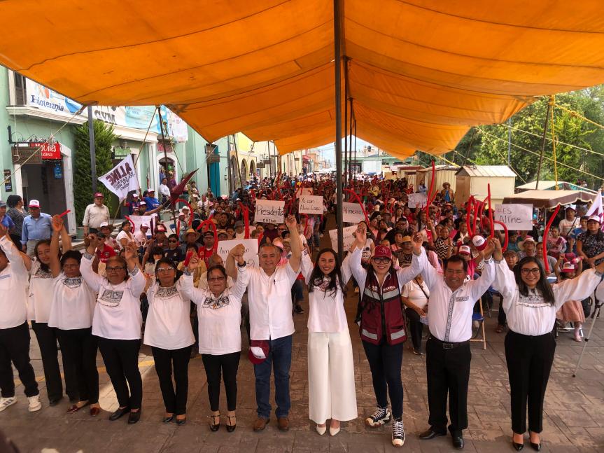 Multitudinaria asamblea final de campaña en Ixtenco con Aline&nbsp;Lazo
