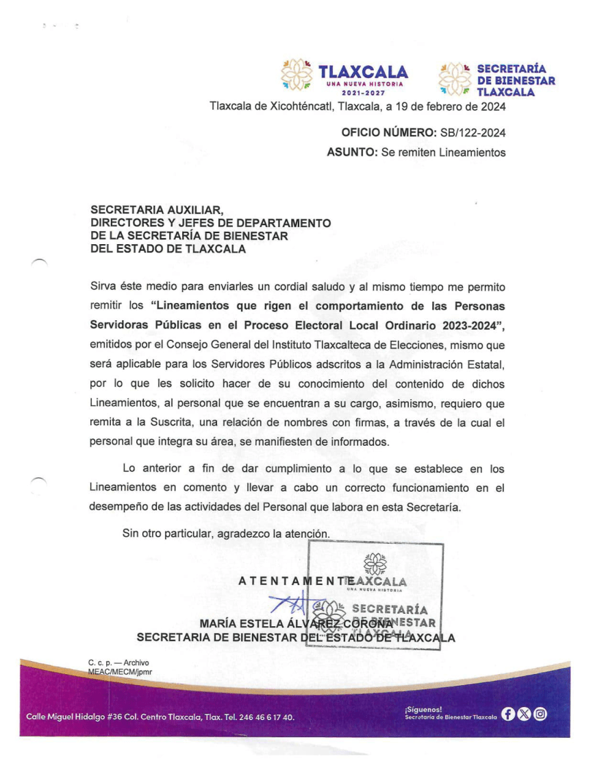 ACLARA SECRETARÍA DEL BIENESTAR TLAXCALA CASO CALENTADORES EN&nbsp;TETLA