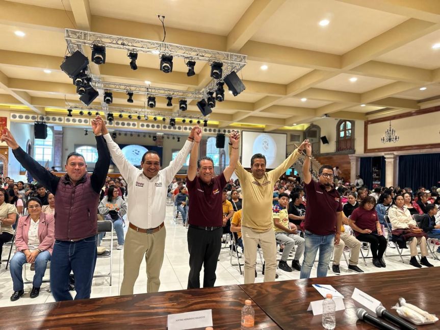 Liderazgos de la CROC se reúnen con candidatos&nbsp;morenistas