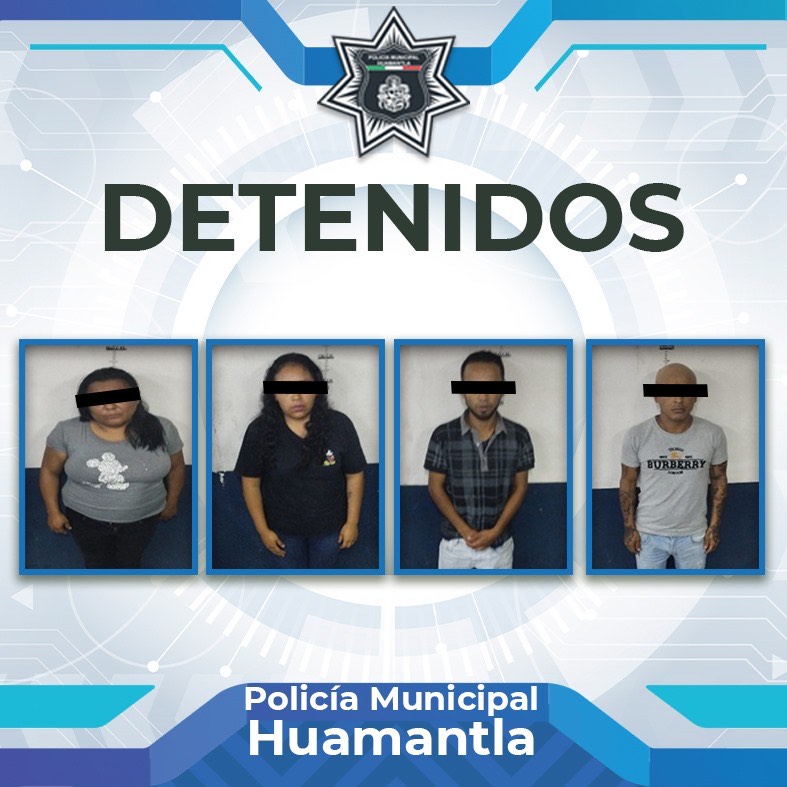 DETIENE POLICÍA DE HUAMANTLA A CUATRO PERSONAS POR ROBO DE&nbsp;CELULARES