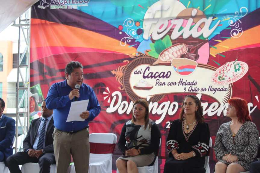 INAUGURAN FERIA DEL CACAO, PAN CON HELADO Y CHILE EN NOGADA “DOMINGO&nbsp;ARENAS”