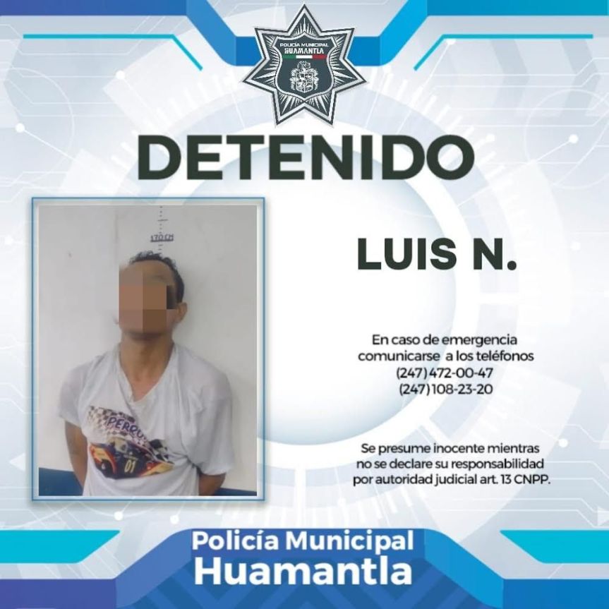 DETIENE POLICÍA DE HUAMANTLA A PRESUNTO LADRÓN EN EL CENTRO DE LA&nbsp;CIUDAD