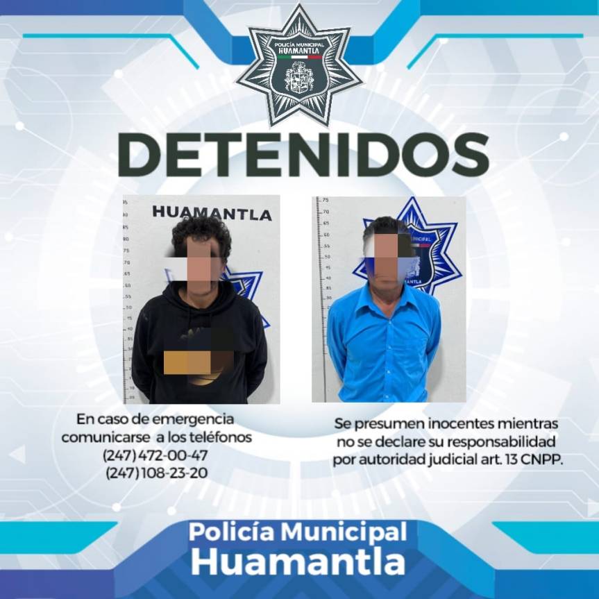 DETIENEN POLICÍAS DE HUAMANTLA A DOS PERSONAS SEÑALADAS POR&nbsp;ALLANAMIENTO