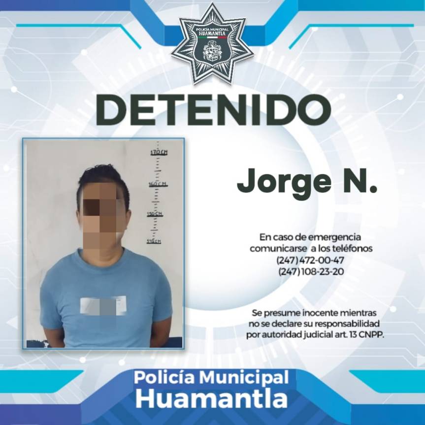 DETIENE POLICÍA MUNICIPAL DE HUAMANTLA A PRESUNTO LADRÓN EN LA&nbsp;PRECIOSA