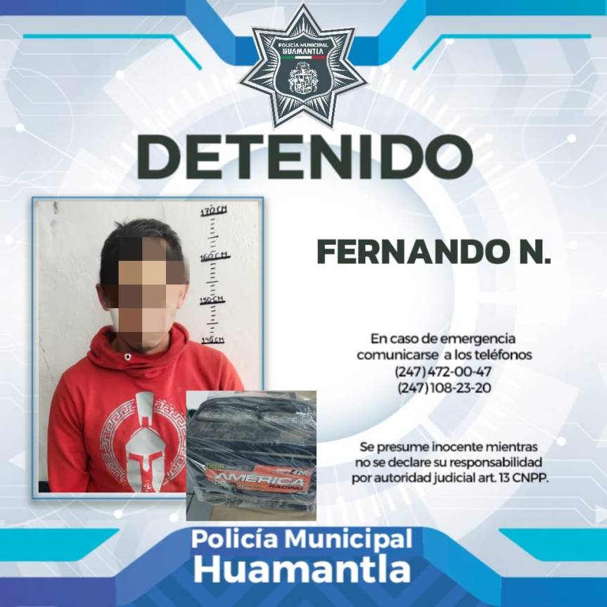 DETIENE POLICÍA DE HUAMANTLA A HOMBRE ACUSADO DE ROBO DE&nbsp;AUTOPARTES