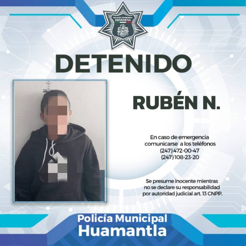 POLICÍA MUNICIPAL DE HUAMANTLA RETIRA DE LA CALLE A UN HOMBRE ACUSADO DE AGREDIR A&nbsp;TRANSEÚNTES