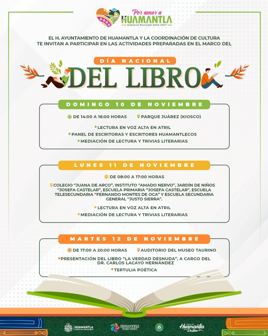 CELEBRARÁ HUAMANTLA EL DÍA NACIONAL DEL LIBRO CON ACTIVIDADES CULTURALES Y&nbsp;LITERARIAS