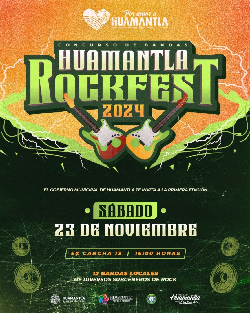 GOBIERNO DE HUAMANTLA CELEBRARÁ CON 12 BANDAS EL TALENTO LOCAL EN EL&nbsp;ROCKFEST