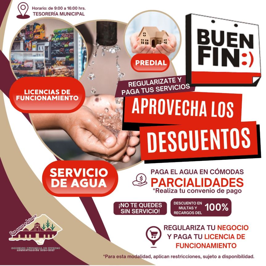Anuncia ayuntamiento de Ixtenco, descuentos en el pago de impuestos municipales y servicios por el “Buen&nbsp;Fin”