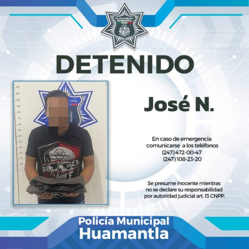 DETIENE POLICÍA DE HUAMANTLA A HOMBRE SEÑALADO POR ROBO EN TIENDA DE&nbsp;CONVENIENCIA