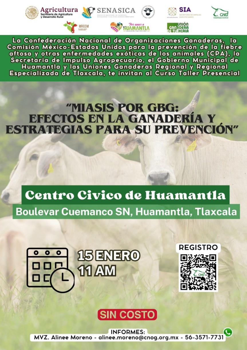 CON CURSO-TALLER SE REFORZARÁ LA PREVENCIÓN DE EFECTOS DEL GUSANO BARRENADOR DE GANADO EN&nbsp;HUAMANTLA