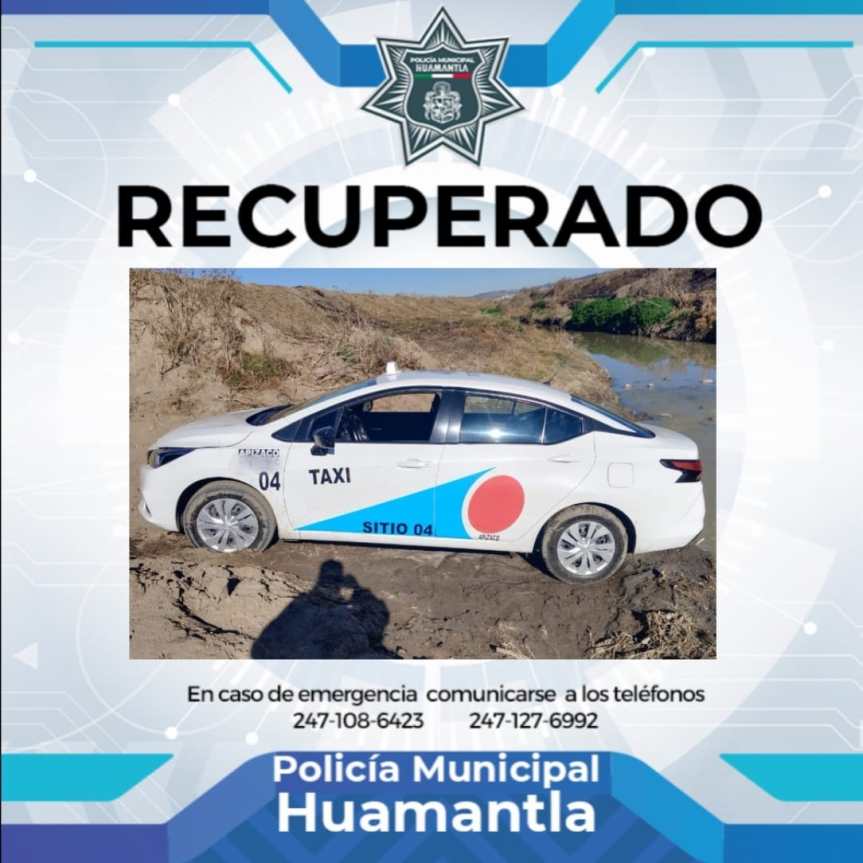 POLICÍA Y PROTECCIÓN CIVIL DE HUAMANTLA RECUPERAN AUTO CON REPORTE DE ROBO Y AUXILIAN A&nbsp;CONDUCTOR