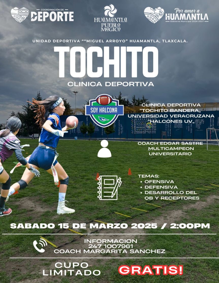 INVITA COORDINACIÓN DE DEPORTE A LA CLÍNICA DE TOCHITO BANDERA EN&nbsp;HUAMANTLA