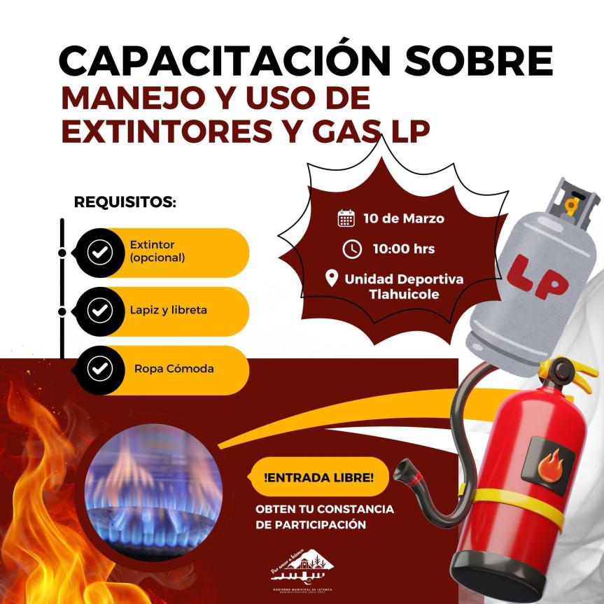 Ixtenco fortalece la seguridad con curso de manejo de extintores y gas&nbsp;LP