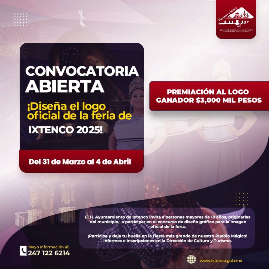 Ayuntamiento de Ixtenco lanza convocatoria para diseñar la imagen oficial de la Feria Anual&nbsp;2025