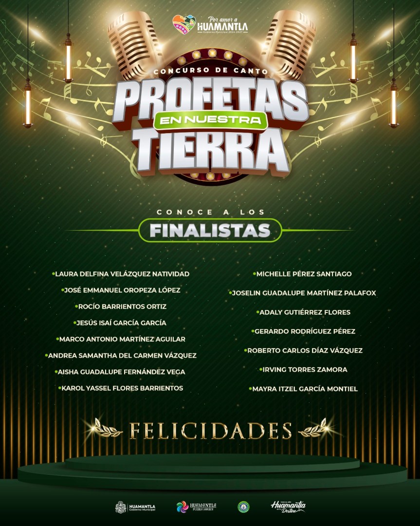 EN HUAMANTLA MOSTRARÁN SU TALENTO 15 FINALISTAS DEL CONCURSO DE CANTO “PROFETAS EN NUESTRA&nbsp;TIERRA”
