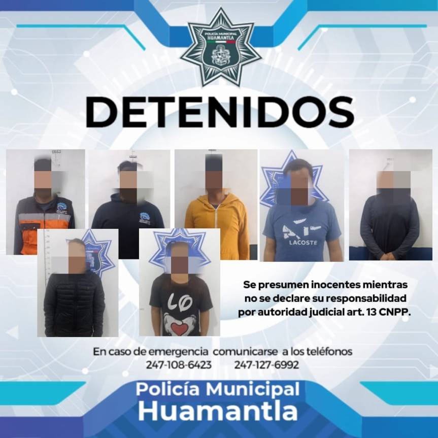 ARRESTA POLICÍA DE HUAMANTLA A SIETE PERSONAS POR CONSUMIR ALCOHOL Y SUSTANCIAS NOCIVAS EN LA VÍA&nbsp;PÚBLICA